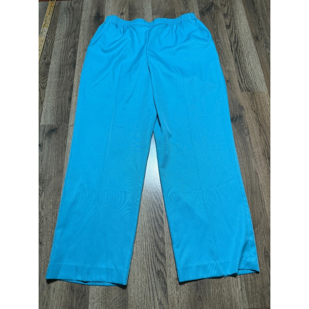 Alfred Dunner Pants Women's Size 14 Blue Pull On Elastic Waist High Rise